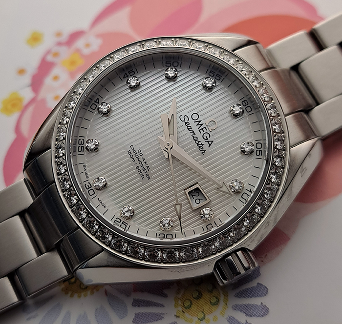 Ladies' Omega Seamaster Aqua Terra 150M Co-Axial Diamond Dial/Bezel Ref. 231.15.34.20.55.001